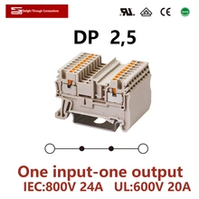 

DINKLE DP2.5 Spring-cage Connection Feed-Through Wiring Return Pull Plug Wire Electrical Connector Din Rail Terminal Block ST1.5