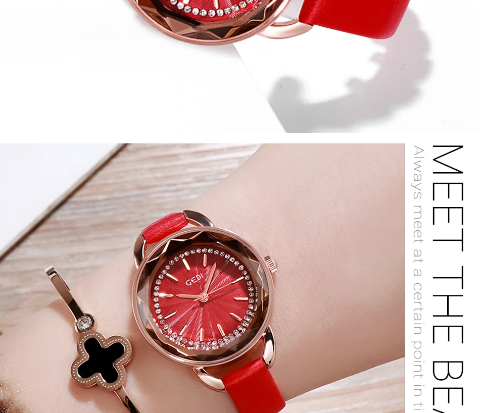 GEDI 2019 кожаные часы для женщин Звездные женские s наручные часы брендовые Модные женские роскошные часы женские часы reloj mujer