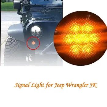 

1 Pair Amber Front LED Turn Signal Light for 2007-2017 Jeep Wrangler JK Lamp Automobile Fender Side Light luces led para auto