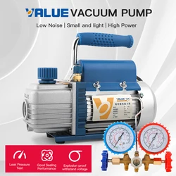 VALUE FY-1H-N Mini Rotary Vane Air Vacuum Pump Ultimate Vacuum Air Conditioning Refrigeration Vacuum Pump with Manifold Gauge