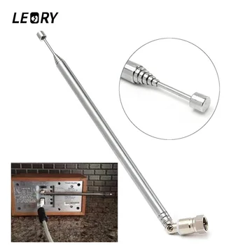 

LEORY F Type Radio TV Antenna 7 Section Telescopic Aerial Replacement Connector For TV AM FM Radio Cable 21-98cm Wholesale