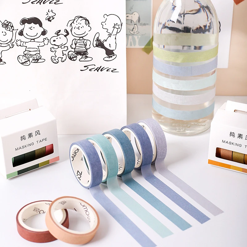 

5 PCS/lot colorful masking tape creative hand account decoration washi tape DIY diary paper stickers stationary supplies 024073