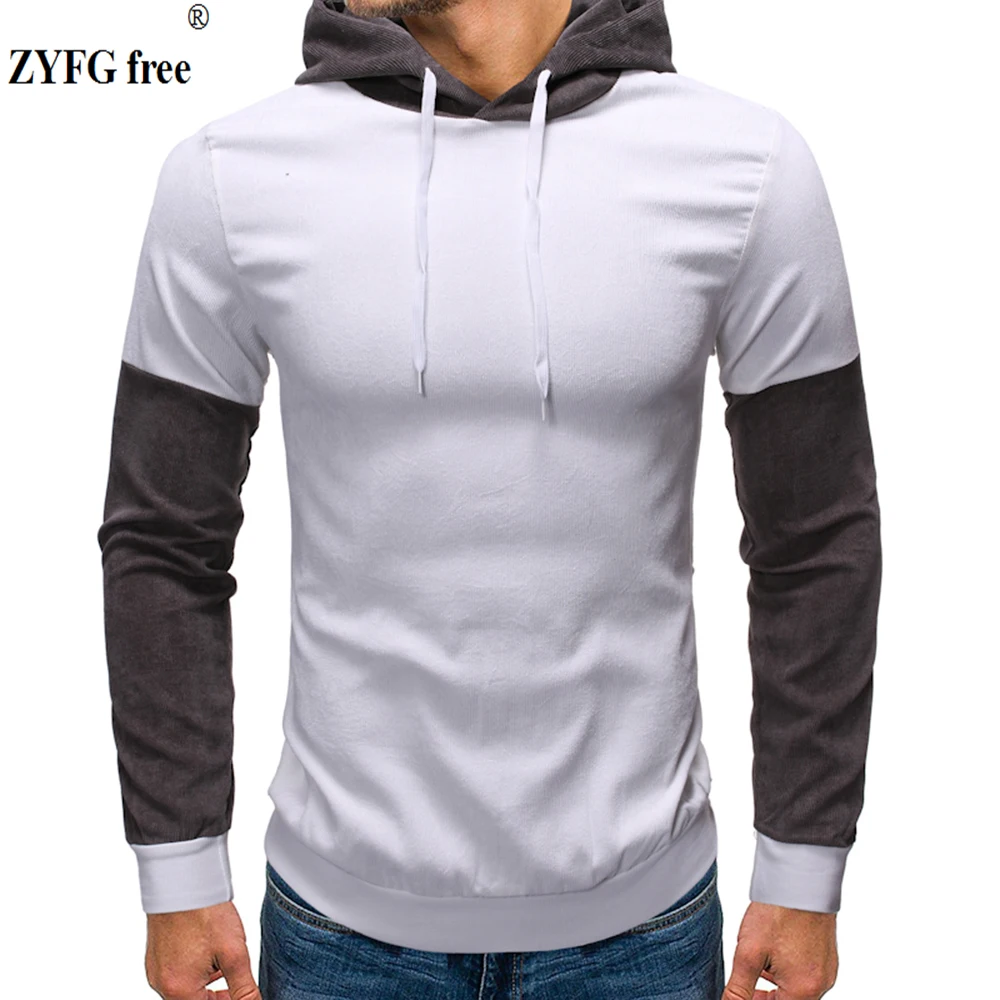 ZYFGfree 2017 Autumn Winter Fashion Male Stitching Color Long Sleeve Hoodies Sweatershirt