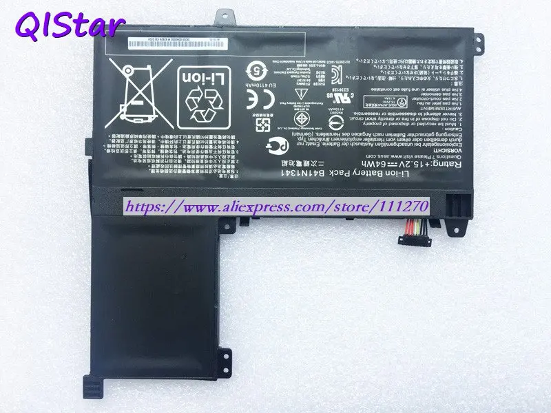 QISTAR 15,2 V 64Wh подлинный B41N1341 B41Bn95 Аккумулятор для ноутбука Asus Q502L Q502LA