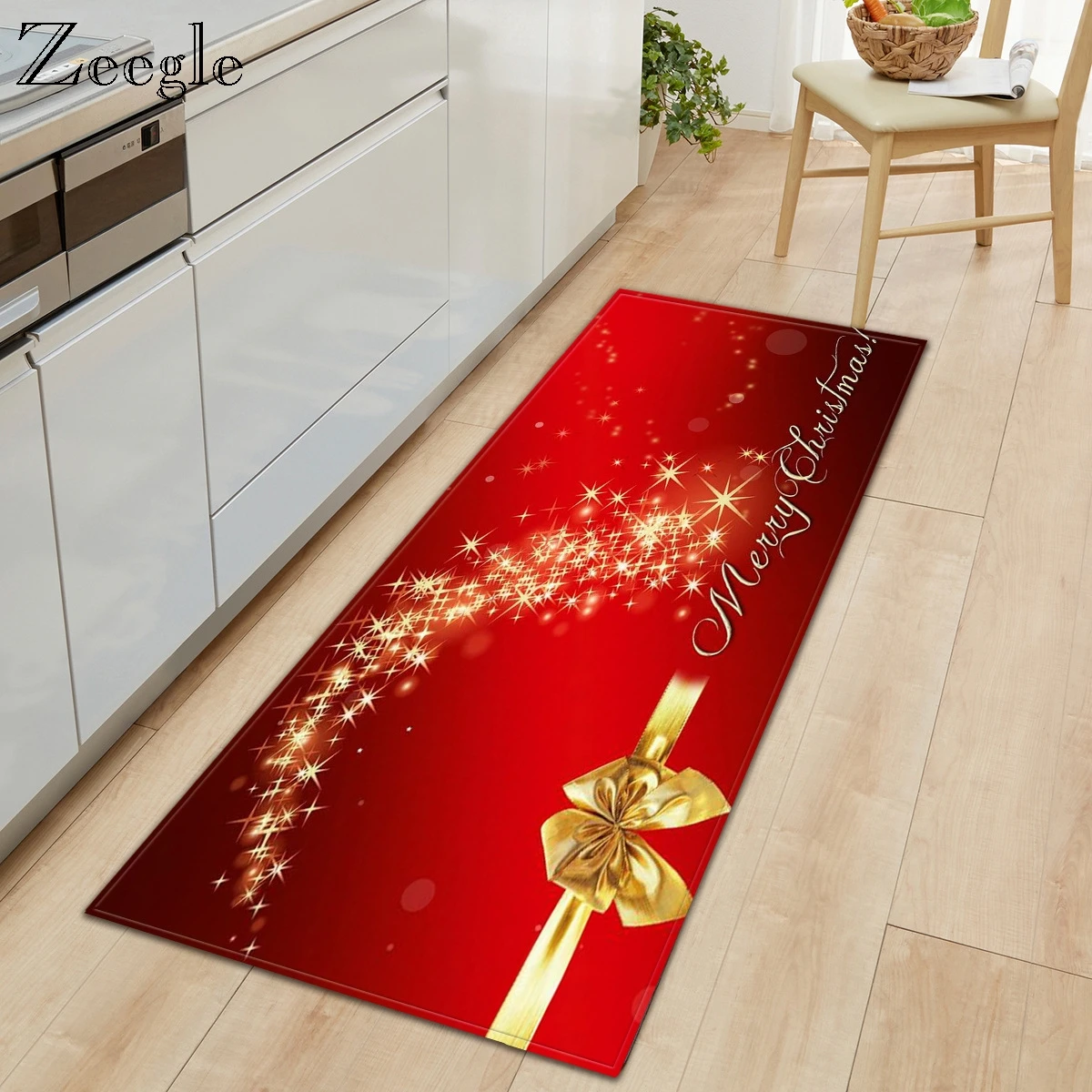 Zeegle Christmas Carpet Modern Carpet for Living Room Rectangle Kitchen Floor Mat Home Decoration Doormat Non-slip Dustproof Rug