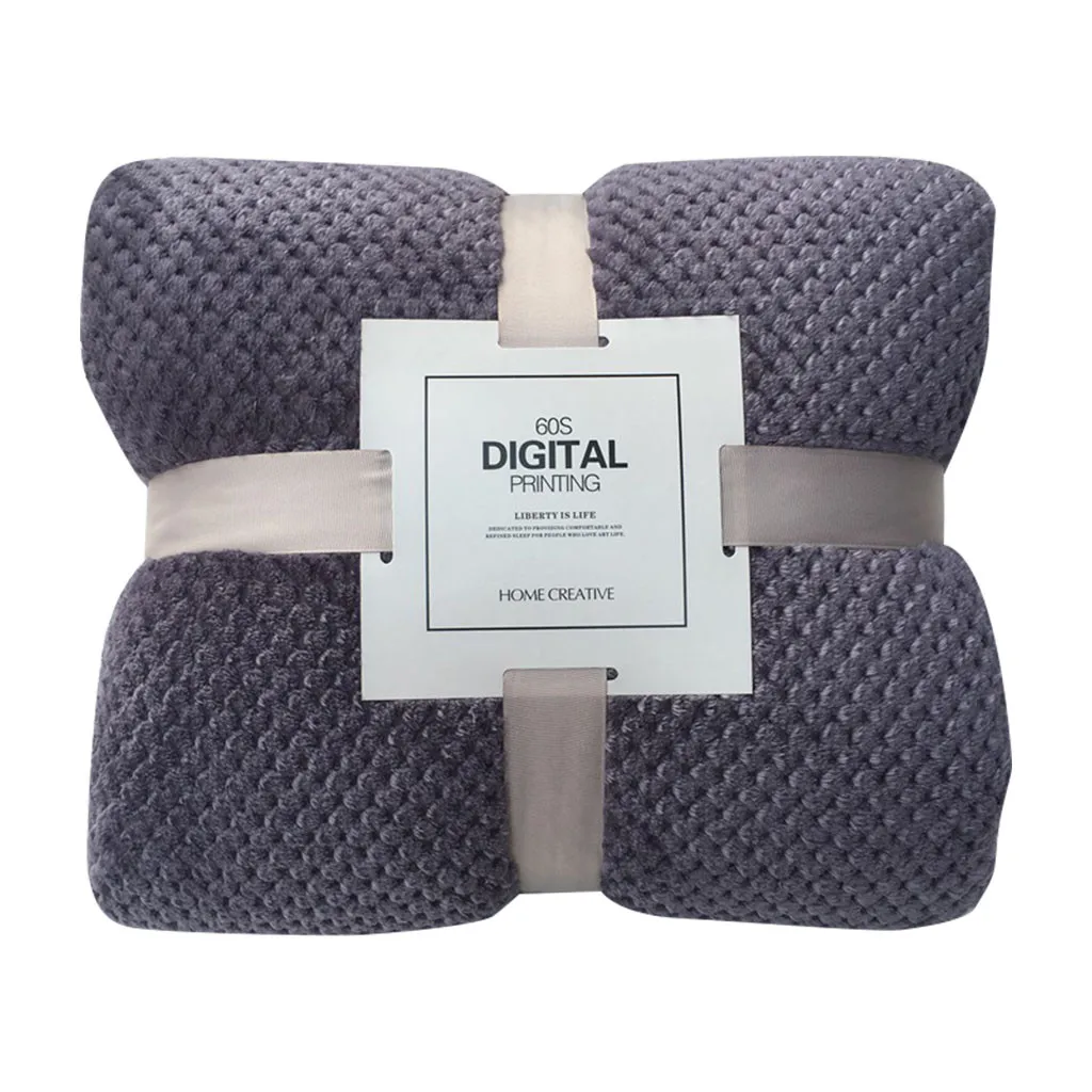 

Warm Plaid Fleece Bed Blanket Sofa Use Office Children Blanket Towel Travel Large Mesh Flannel Blankets Thick Super Soft Blanket