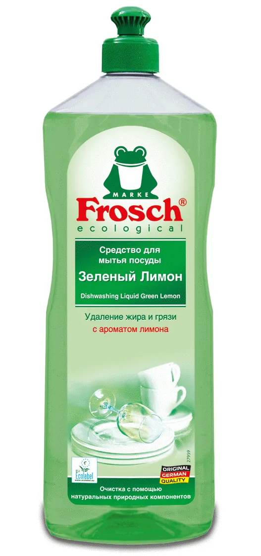 Средство для мытья посуды «Зеленый лимон» Frosch, 1 л