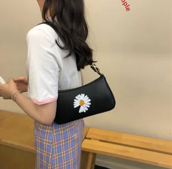 

Fashion women's bag daisy small zipper girl messenger shoulder bag cross body baguette female vintage cute bag S6525ER