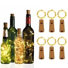 

2M 20LED Battery Powered Garland Wine Bottle With Cork Lights String LED Copper Wire Colorful Fairy Lights for Wedding Bar Decor