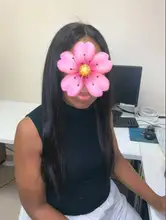 Pelucas de cabello humano brasileño liso para mujeres negras, 26, 28, 30 pulgadas, 13x4, sin pegamento