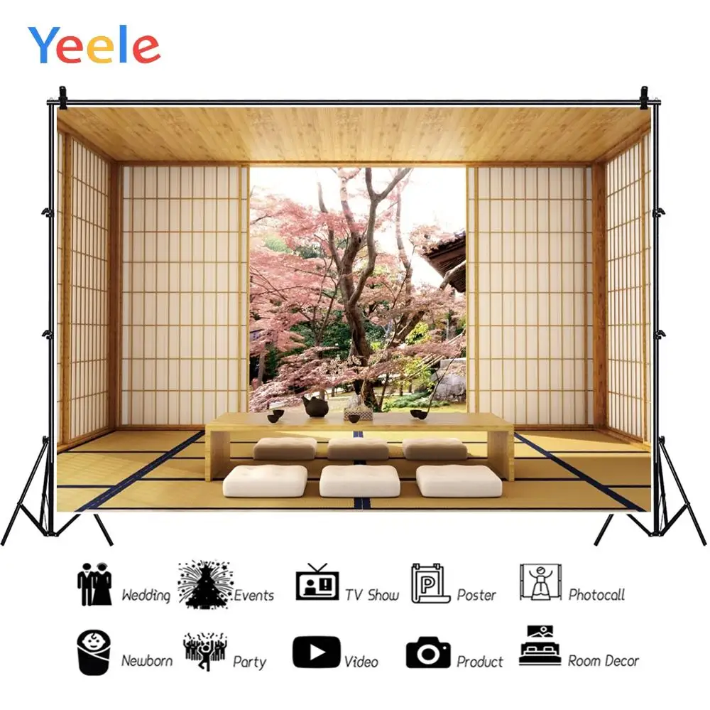 Yeele Wood Door Building Table Japan Interior Living Room Scene Photography Backgrounds Photographic Backdrops For Photo Studio