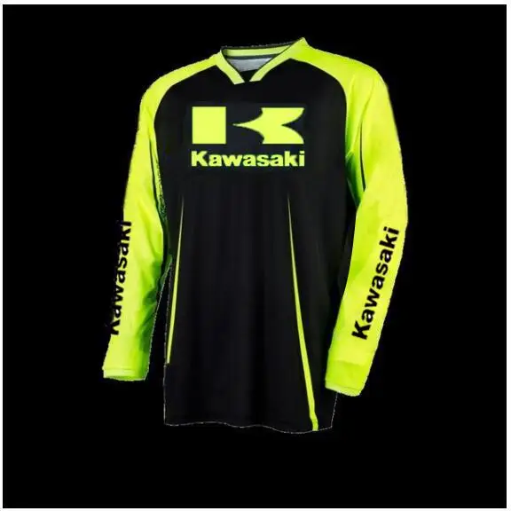 Полиэстер мото kawasaki майки спортивные гоночные Топы Рубашки мужские мотоциклетные майки Байк ATV рубашка NR - Цвет: Синий