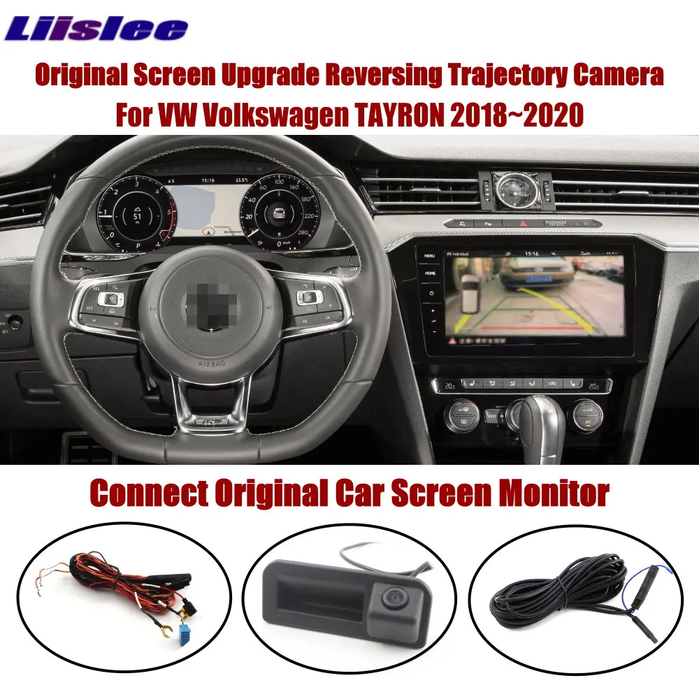Liislee для VW TAYRON~ подключите экран монитор задний багажник ручка камера интеллектуальная динамическая траектория камера