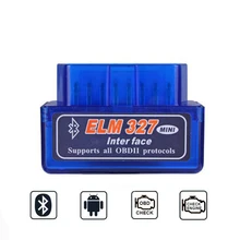 Мини ELM327 Bluetooth HW V1.5 25K80 ELM 327 OBD2 для Android Torque/PC Поддержка всех протоколов OBDII 12 языков