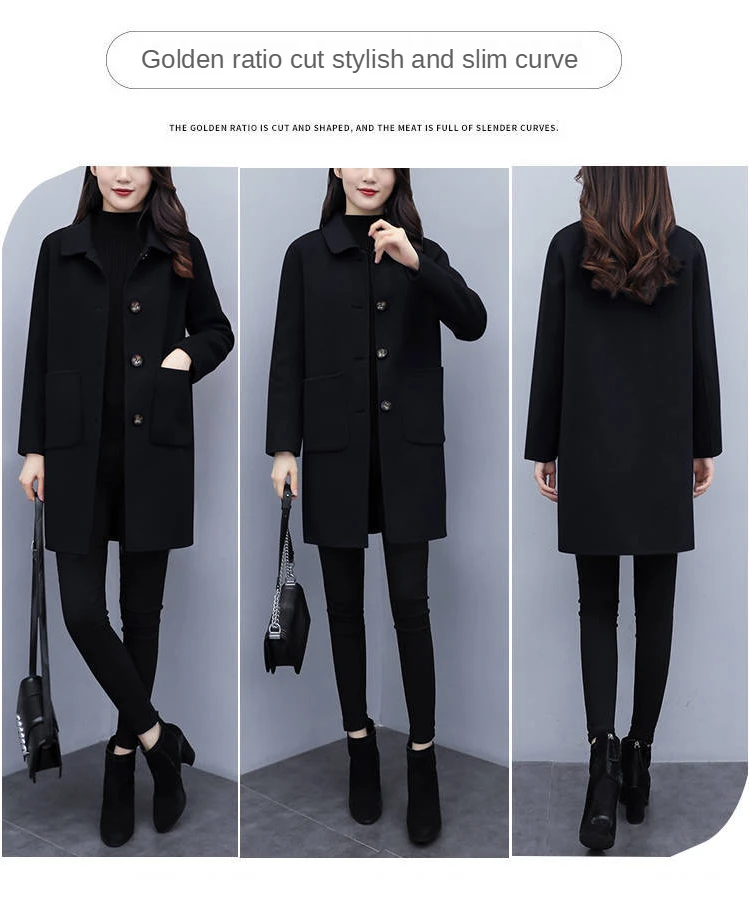 Good Version Woolen coat women's new 2021 autumn-winter business wear jacket single-Breasted big pocket solid color Temperament best winter jackets