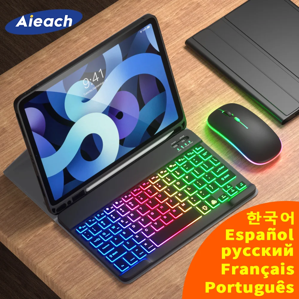 

For iPad Air 4 5 Case Keyboard Mouse With Pencil Holder iPad 10.2 7th 8th 9th/ 10.9 10th/ 9.7 5th 6th Case For iPad Pro 11 Case