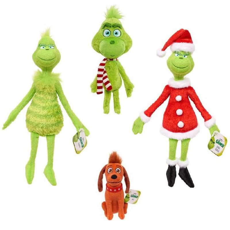 Игрушки плюшевые 4 шт./лот Grinch игрушки Рождественские Max Dog мягкие для детей