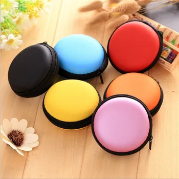 

Round USB Cable Organizer Earphone Case Storage Carrying Hard Bag Box for Earphone Headphone Earbuds Memory Card for Headphone