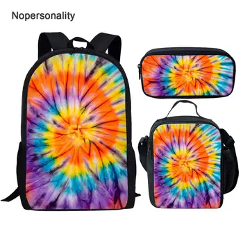 

Nopersonlity Colorful Tie Dye Style Bagpack Set for Kids High School Children Student School Backpack Elementary Bookbags