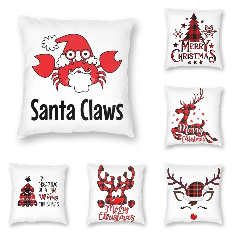 

Santa Claws Crab Pillow Case 45x45cm Decoration Luxury Cushion Cover Christmas Santa Claus Cushions for Sofa Square Pillowcase