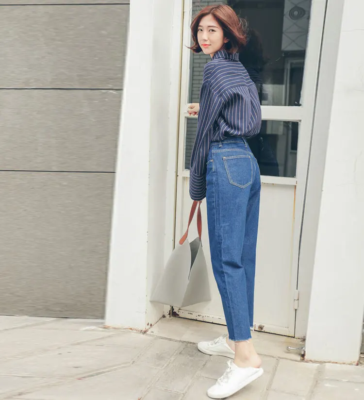 Новинка весны, белые, черные, синие женские свободные джинсы, высокая талия, повседневные, модные, базовые, широкие брюки размера плюс, брюки, Dunayskiy