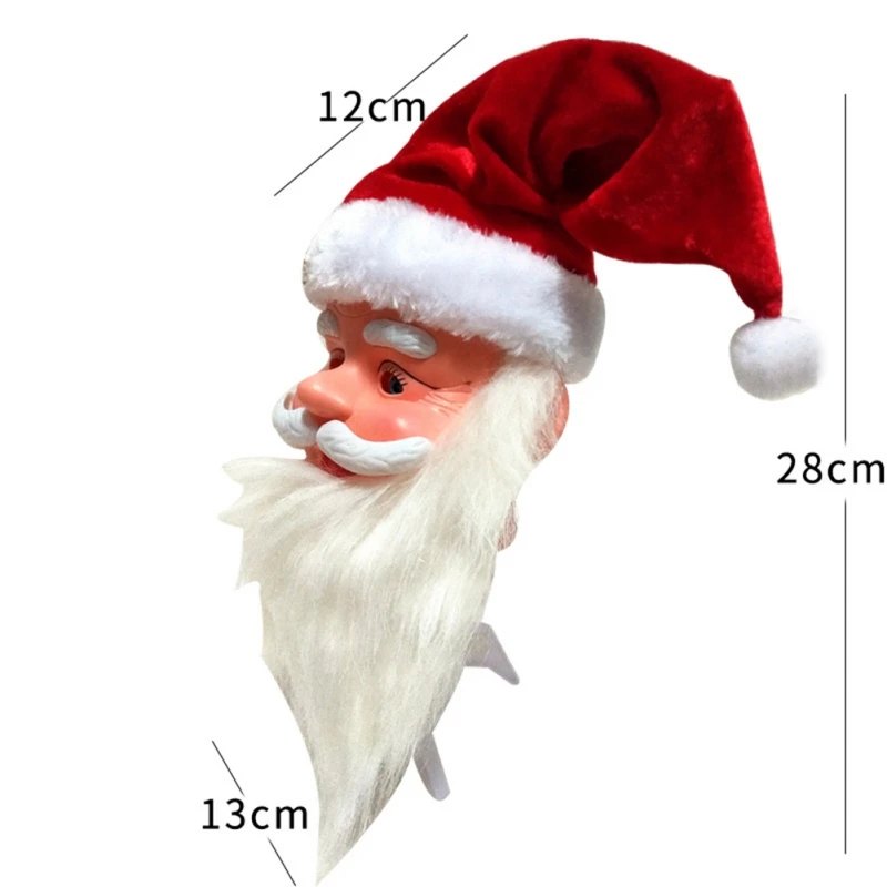 Поющий Санта-Клаус Маска голова парик борода костюм электрическая игрушка Рождественское украшение праздничные принадлежности для вечеринок - Цвет: 1
