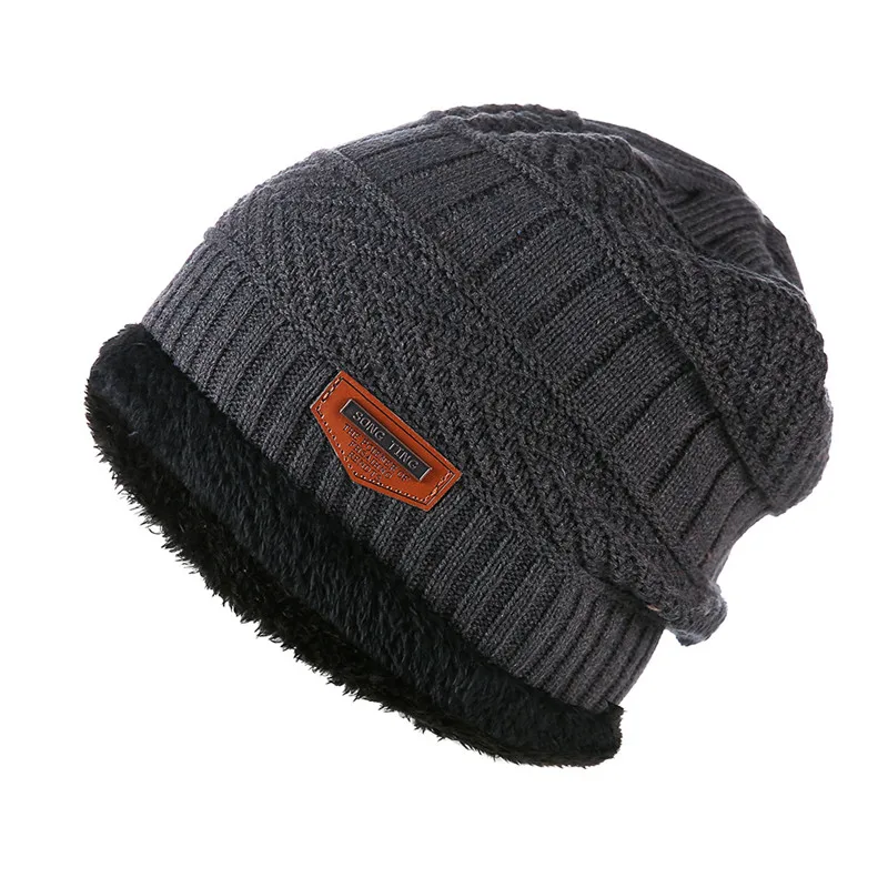 Модные Вязаные Черные Лыжные шапки, Толстая теплая шапка, шапка Skullie Beanie, мягкие вязаные шапочки, хлопковые мужские шапки унисекс на зиму и осень