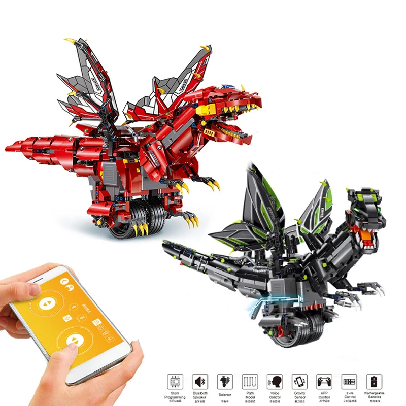 

For LEGOing Technic Dinosaur RC Car App Program Version USB Charge Electric For LEGOing Dinosaurs Building Blocks Toys Sets