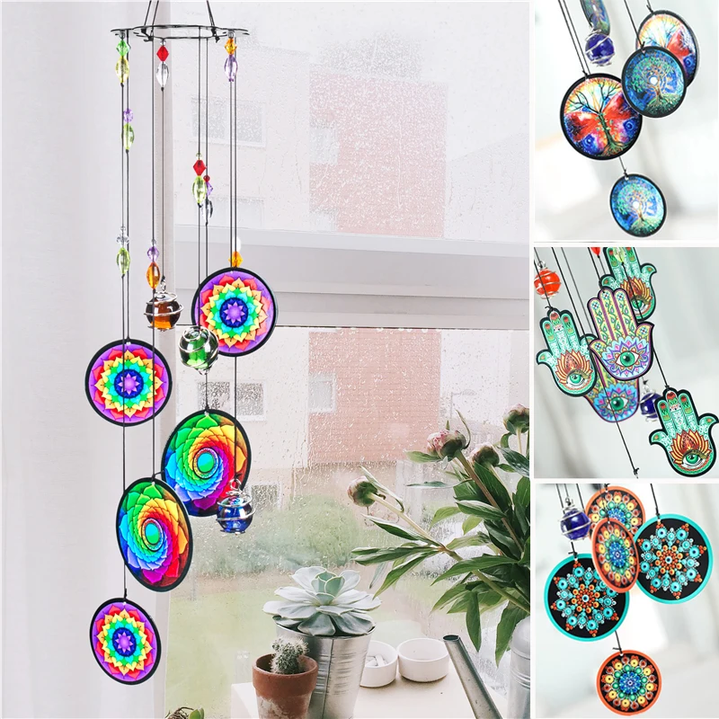 Memorial Wind Chimes Rainbow Maker Window Hanging Fengshui Wind Chimes Home Deco 