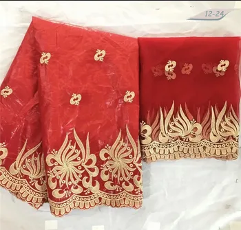 

High Quality 5Yards Bazin Riche 2018 New Design African Bazin lace Fabric+2 Yards Mesh Tulle Lace With Beads 04