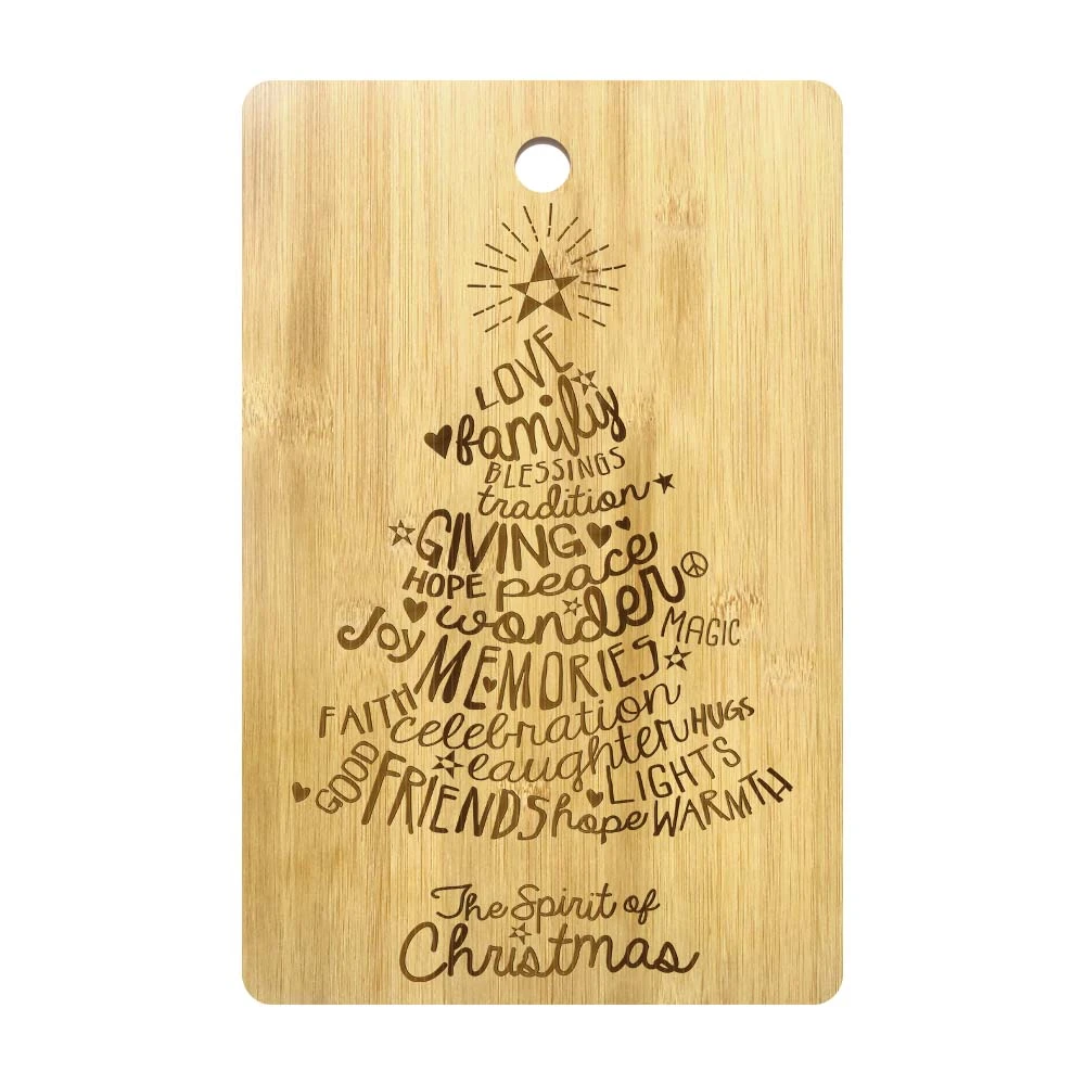 Árvore de natal personalizável placa de corte cozinha decoração de natal o  espírito do natal palavra árvore de madeira bambu tábua de cortar|Tábua de  carne| - AliExpress