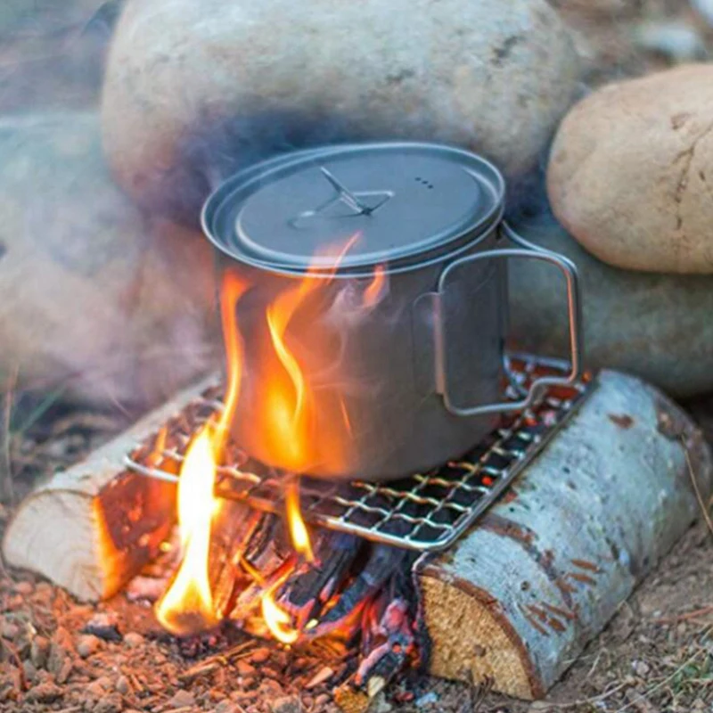 Напольная стойка для кемпинга квадратная решетка из нержавеющей стали простая