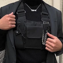 Модная пуля жилет в стиле хип-хоп уличная сумка функциональная тактическая нагрудная сумка для мужчин и женщин два стиля черная поясная сумка 233