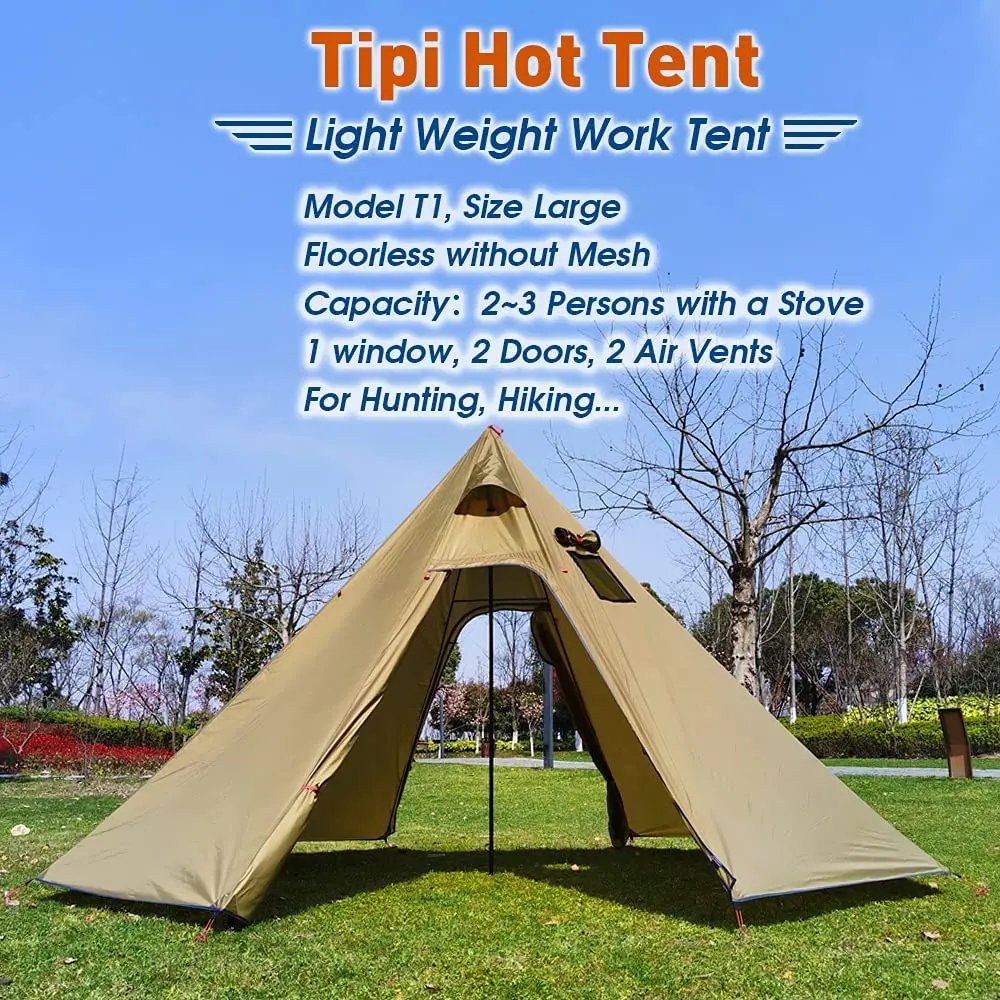 Maori getrouwd schaal 3~4Persons 5lb Lightweight Tipi Hot Tents with Stove Jack, Standing Room,Teepee  Tent for Hunting Family Team Backpacking Camping - AliExpress