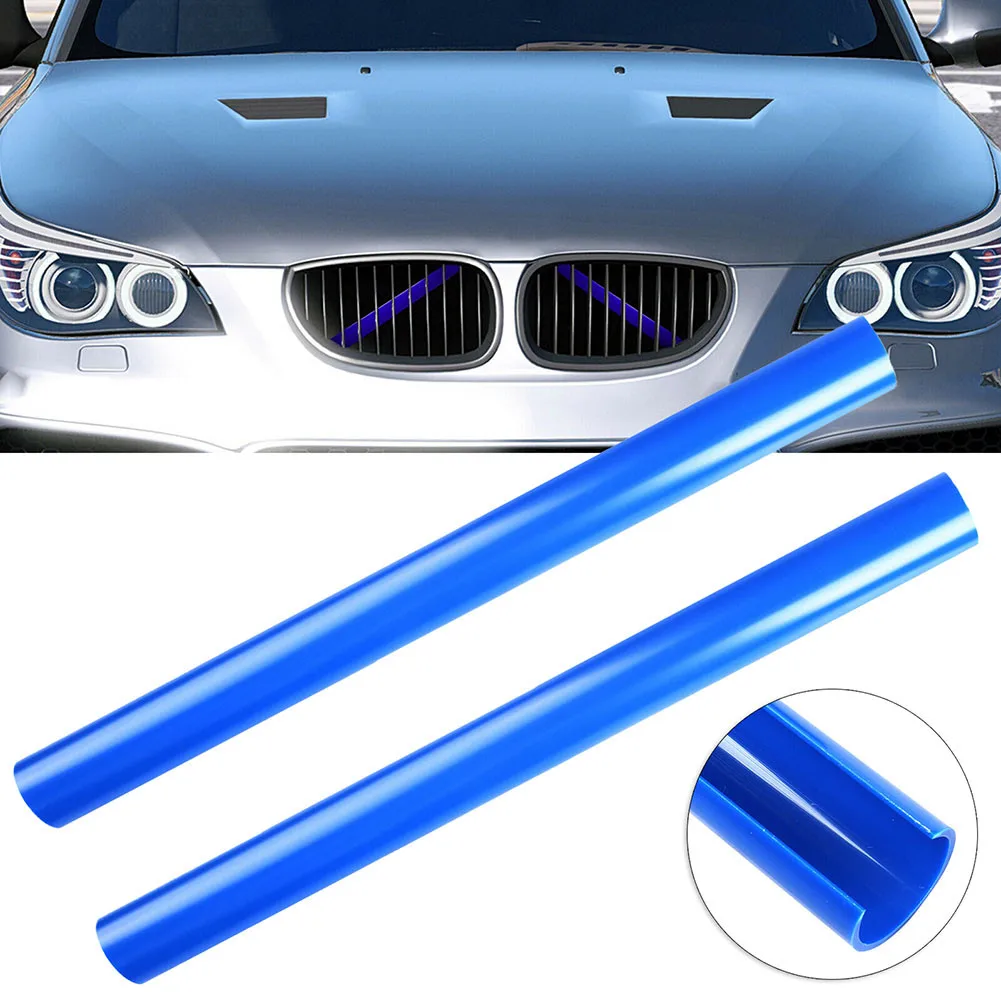 

2pcs 36CM Front Grille Trim Strips Fit For BMW E60 Brand New "Fluorescent" Bright Blue Hood Trim High Quality Parts &Accessories