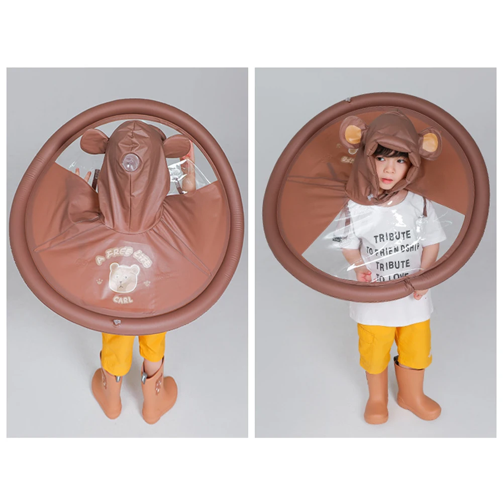 Doughnut НЛО мультфильм животных непромокаемая шляпа Головной убор водонепроницаемый детский Плащ Зонтик пончо дождевик снаряжение