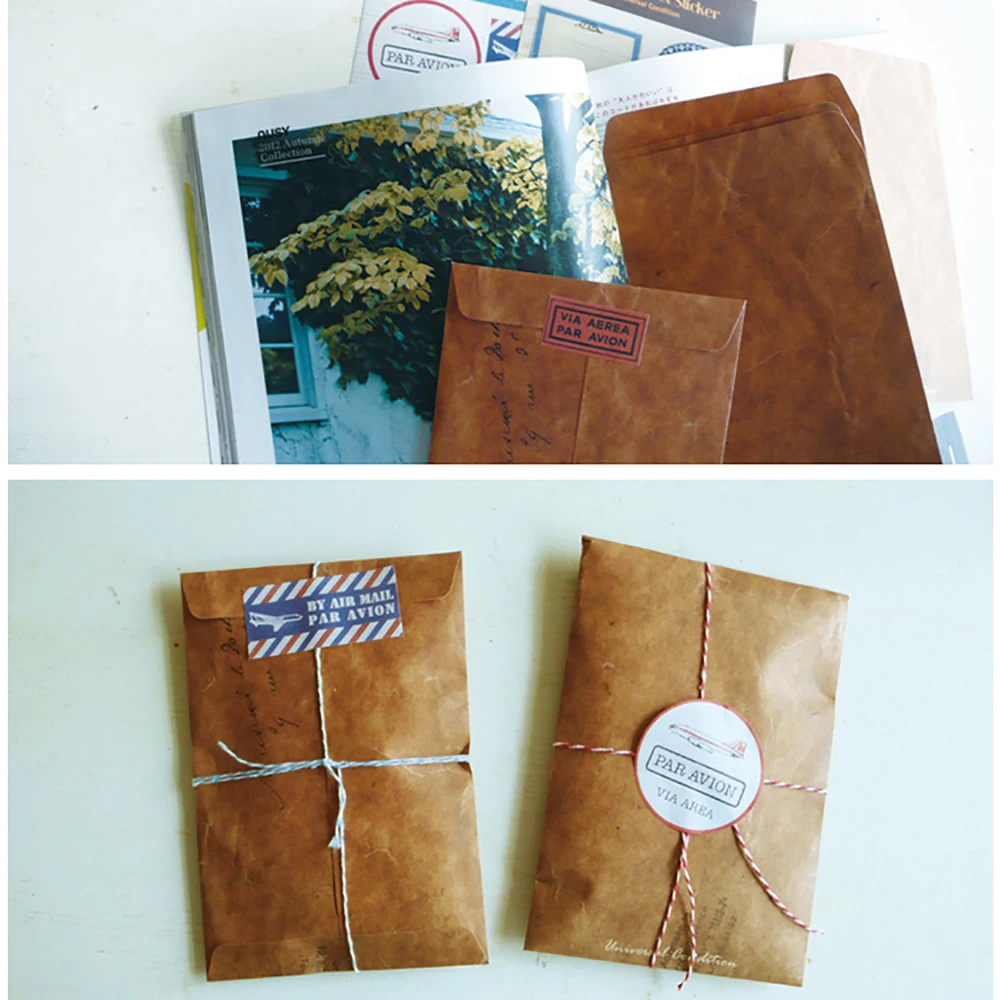  Lychee LIfe Retro DIY Kraft Paper Invitation Greeting Card with Envelope Party Invitation Envelopes - 4000167363806