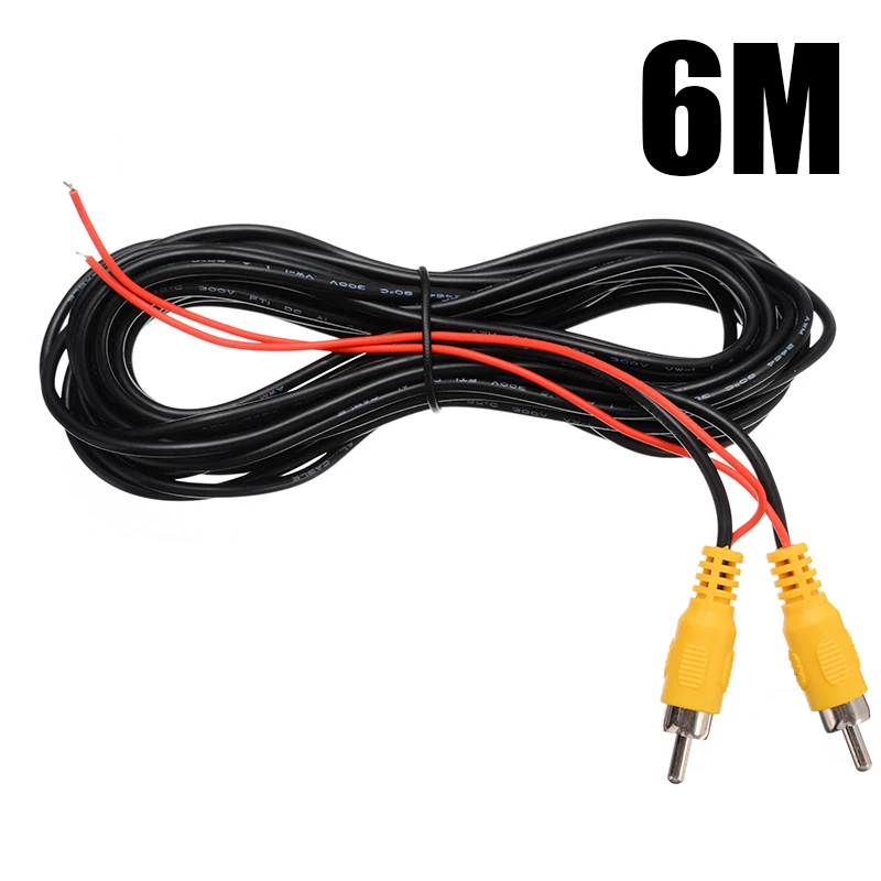 

6M RCA Video Signal Cable For Car Rear View Camera Phono Plug To Plug Camera Extension Cables For Parking Rearview Camera