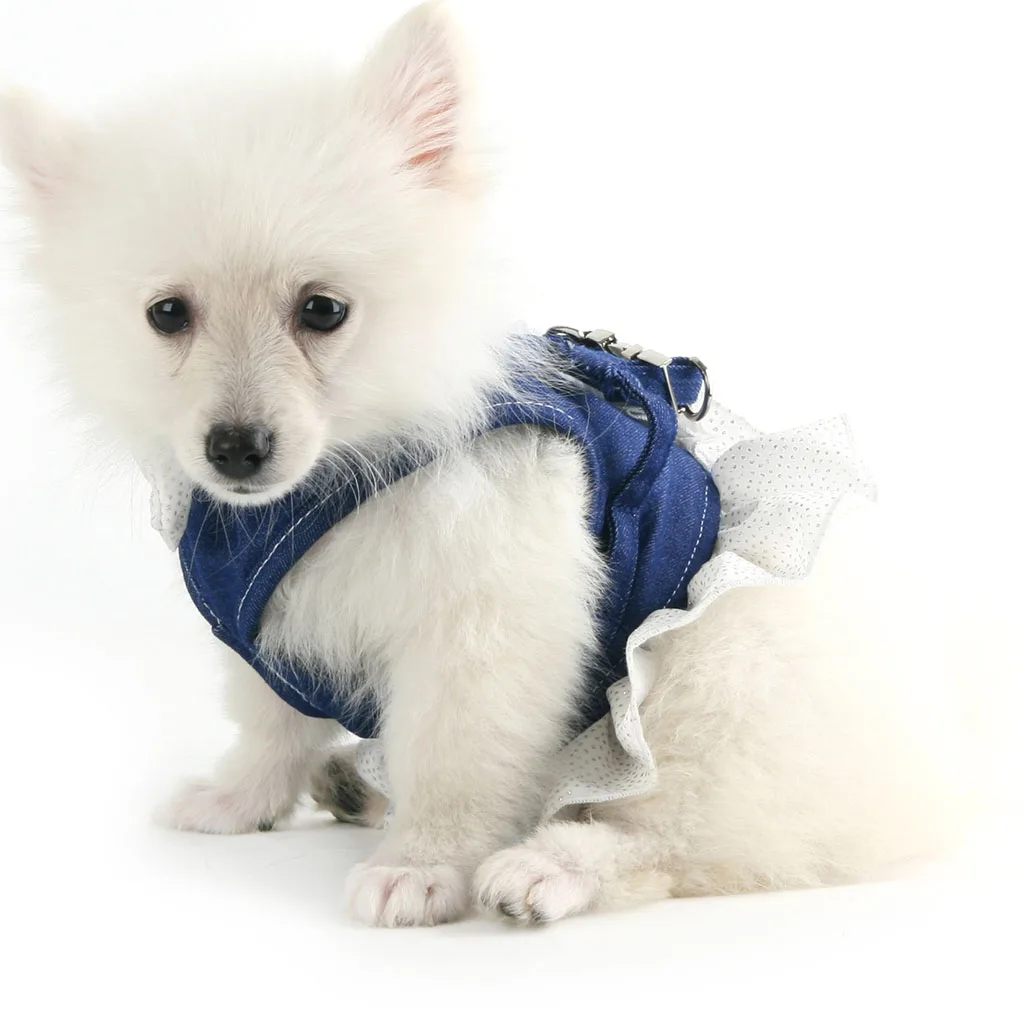 Beautiful and Comfortable Dog Harnesses, Leashes Dresses for Small Pet Cat Puppy, 2 Colors XS/S to Choose