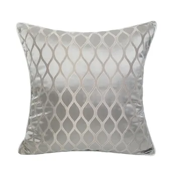 

2019 Traditional Shiny Jacquard Woven Gray Pipping 45 x 45 cm Classic Rope Pillow Case Home Decor Armchair Sofa Cushion Cover