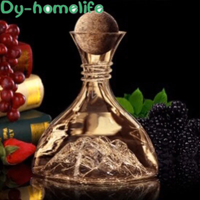 

1800ml European-style Bottom Iceberg-shaped Lead-free Crystal Glass Red Wine Decanter Household Whiskey Vodka Bottle Bottle Jug