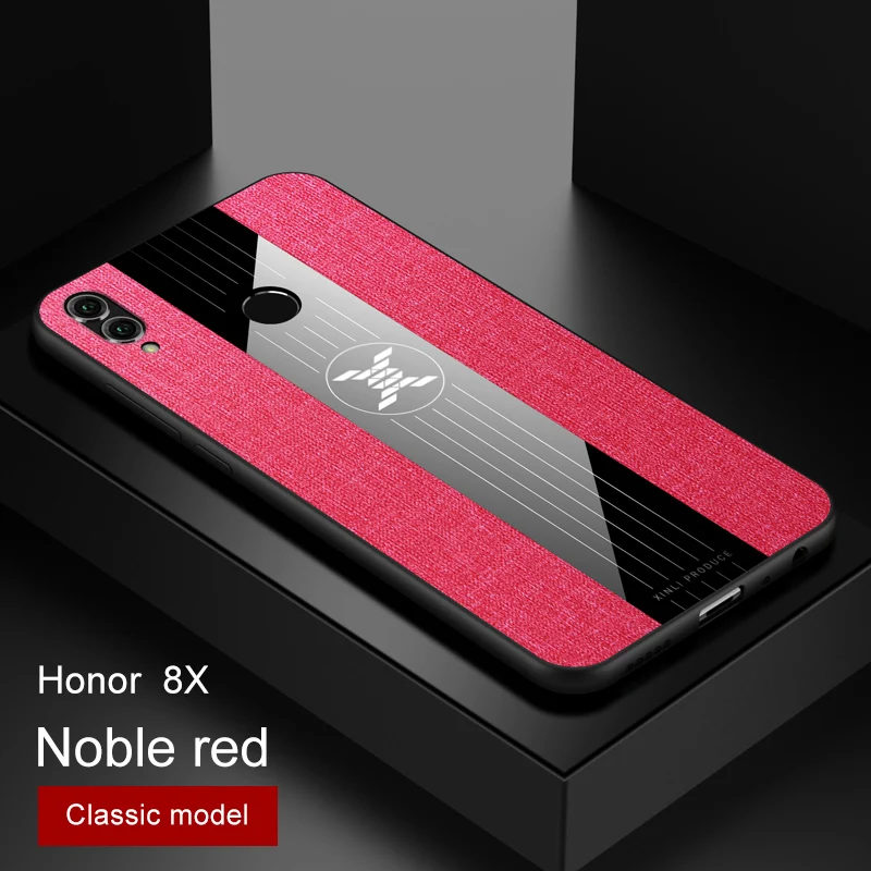 only red case Для huawei honor 8X 7X 6X чехол Роскошный Жесткий тканевый с кольцом магнитный штатив тонкий защитный чехол для huawei honor 8X max honor 7x - Цвет: only red case