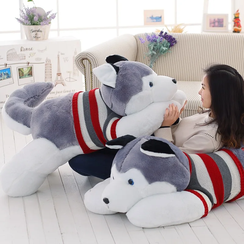 New Cute Large Husky Plush Toys Fashion Best-selling Creative Soft Cartoon Doll Appease Doll Children Holiday Birthday Gift