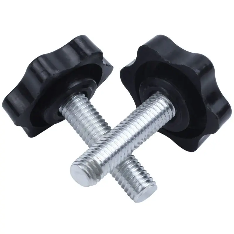 

8 Pcs M8 x 30mm Male Thread 32mm Hex Shaped Head Clamping Screw Knob