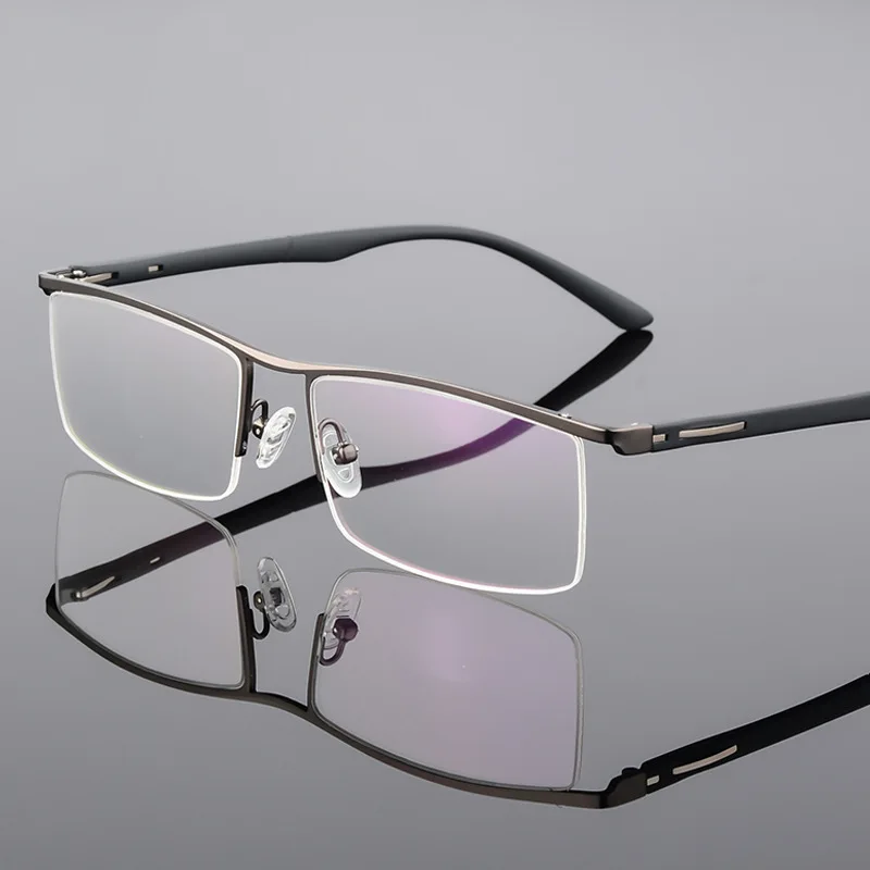 

Evove Brand Eyeglasses Men Semi Rimless Wide Glasses Frame Man Spectacles for Prescription Optic Receipt Eyewear