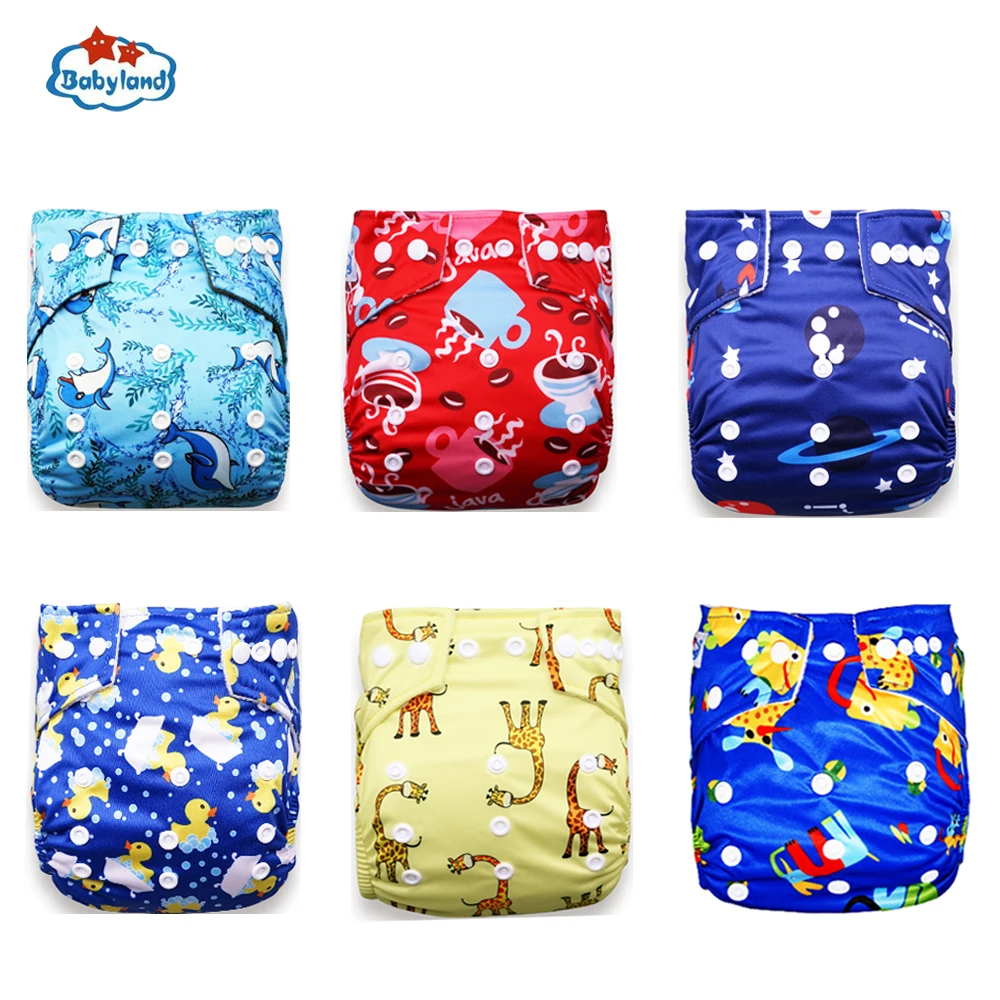 Boy C 6pcs Паналесе экологический свой выбор Babyland Многоразовые Подгузники 6 шт./компл. Экологически чистая ткань, трусики на подгузник, моющиеся подгузники с карманами - Цвет: Boy C 6pcs