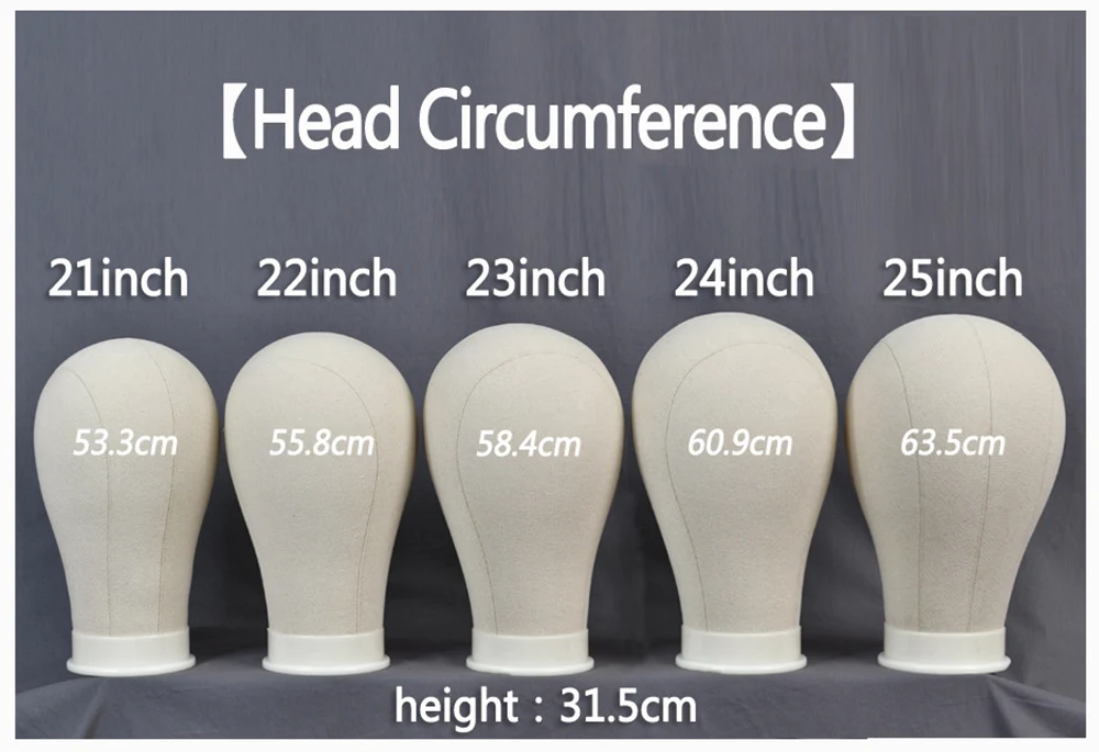 cabeça de manequim de 21 e 22 polegadas