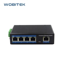 WOBITEK – commutateur Ethernet Gigabit PoE industriel 48V 1000Mbps, commutateur réseau DIN Rail Type 5 Ports, Standard RJ45 pour caméra IP