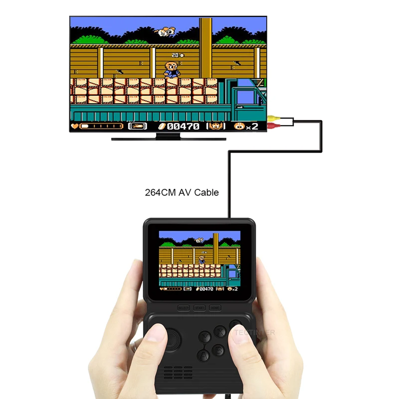 Retro Video Game Console 3.0 Inch M3 Mini Handheld Game Console 16 Bit Built-in 900 Classic Games Protable Game Player AV Out