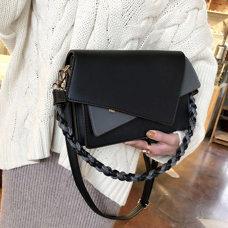 

New Style Korean-style Irregular Ensheathe Square Sling Bag Magnetic Snap Simple One-Shoulder Diagonal Handbag